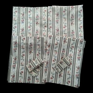 VTG Country Curtains Floral 2-Valances, 2-Half Curtains & 2-Tie Backs (6 Piece)